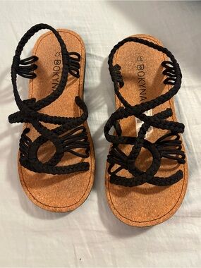 Bokyna Black Rope Sandals Size 37 Boho Minimalist Comfort Sandals